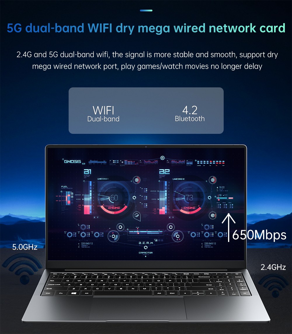 KUU A5 Laptop 15.6 inch 1920 x1080p IPS Screen Intel Core i5-11300H 16GB RAM 512GB SSD Windows 10 QWERTY Keyboard 4700mAh Battery - Dark Gray