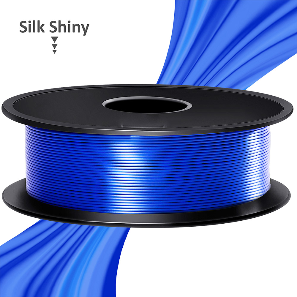 Makibes 3D Printer 1Kg Silk PLA Filament 1.75mm 2.2LBS per spool 3D Printing Material Royal - Blue