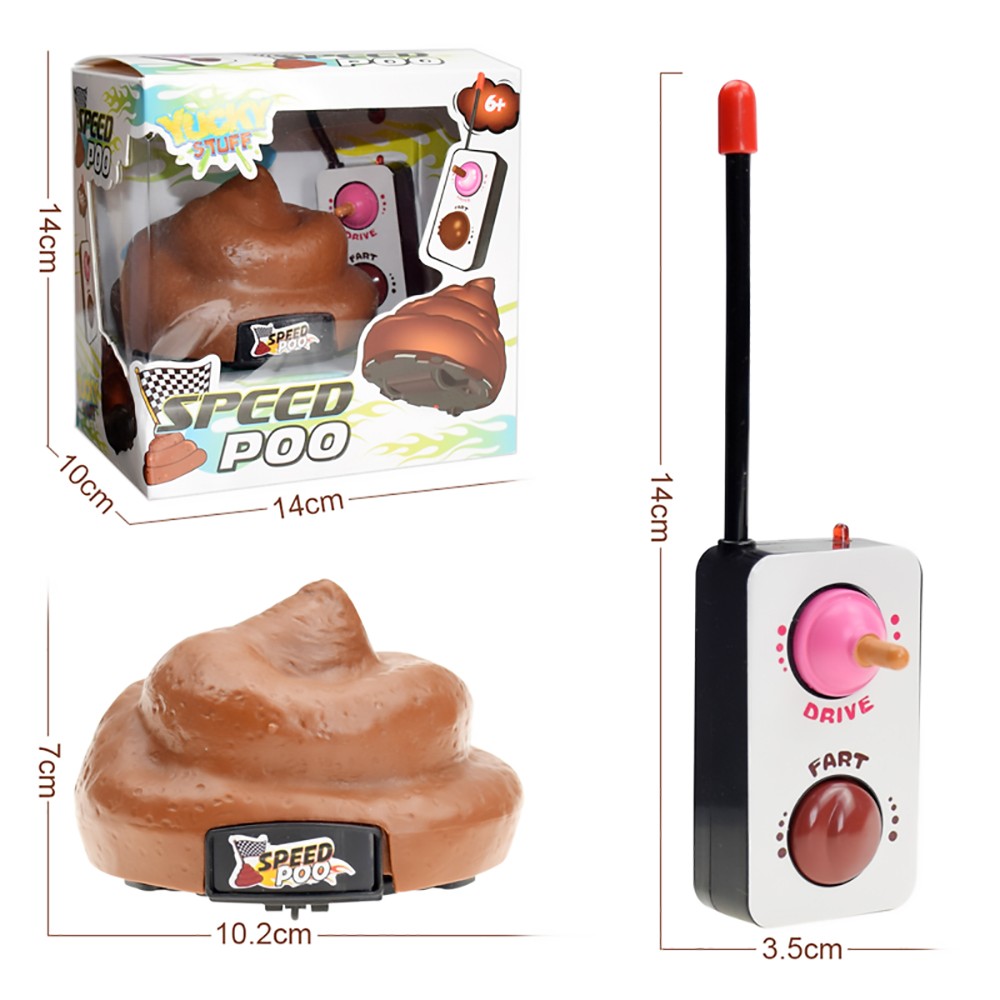Remote Control Speed Poo Drive and Spin Prank Toys for Kids Joke Family Games and Party Fun