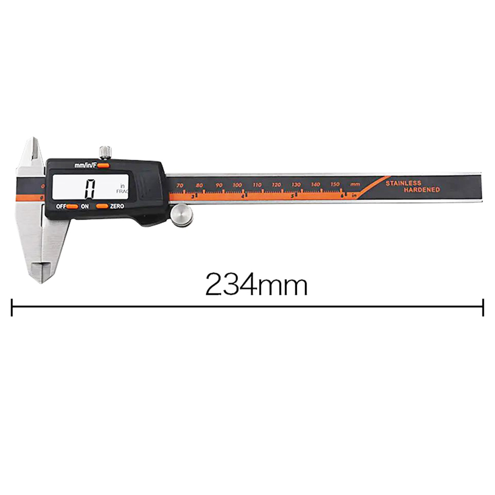 Syntek 150mm Stainless Steel LCD Screen Display Digital Caliper 6 Inch Fraction /MM/Inch High Precision