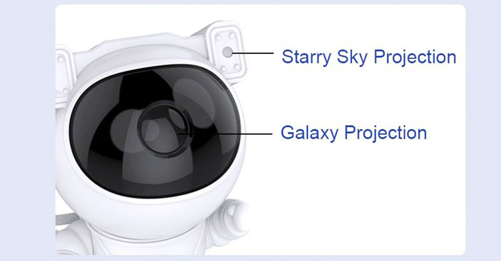 Astronaut Galaxy Projector Starry Sky Night Light with 8 Nebula Effects 90 Degree Rotating Head 360 Degree Rotating Arms