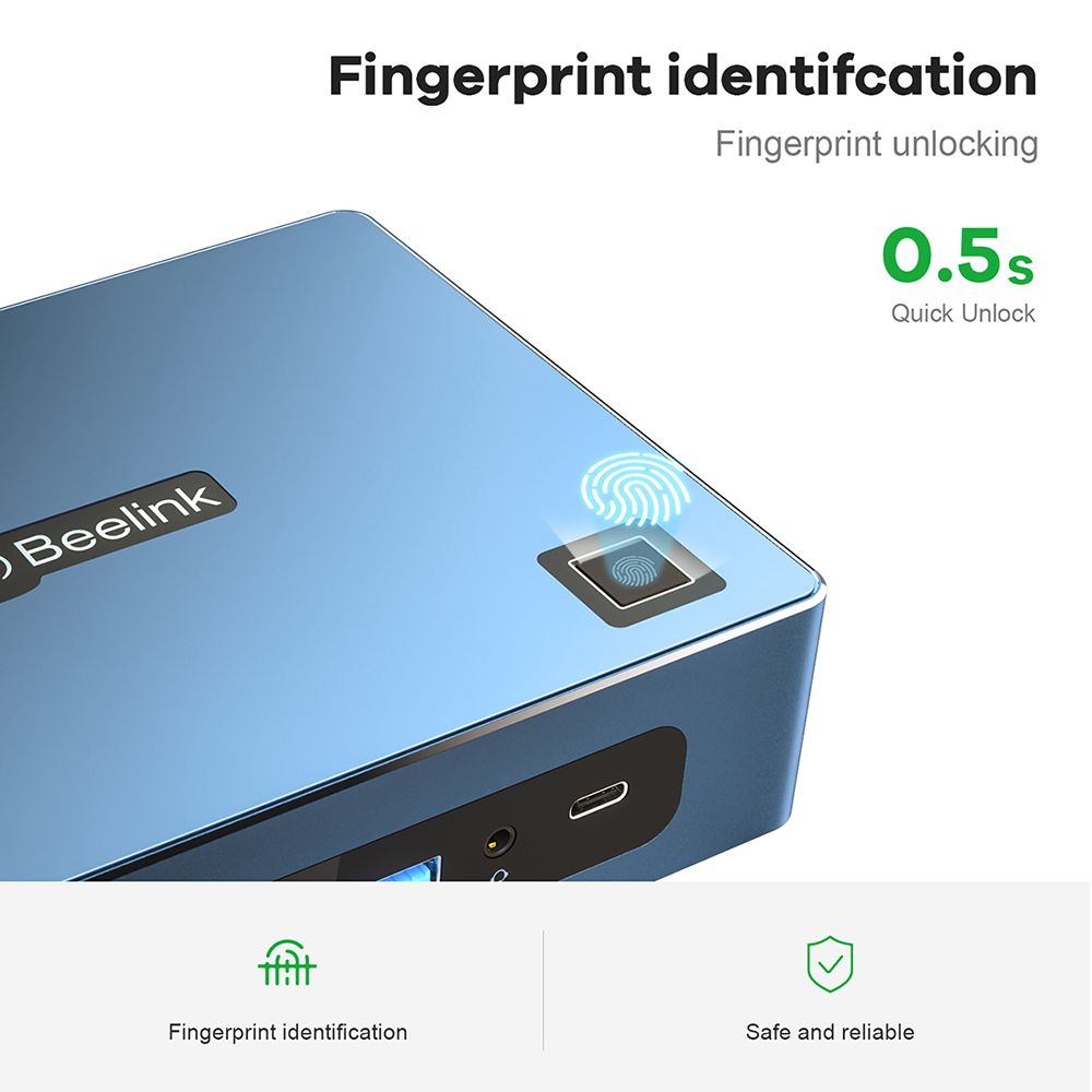 Beelink GTI 11 Windows 11 Mini PC Intel Core i7-1165G7 32GB DDR4 500GB SSD WIFI6 Dual 2.5G RJ45 HDMI 4K DP 8K