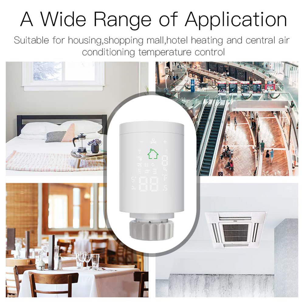 Moeshouse Tuya ZigBee3.0 Smart Radiator Actuator Programmable Thermostatic Radiator Valve Temperature Controller Voice