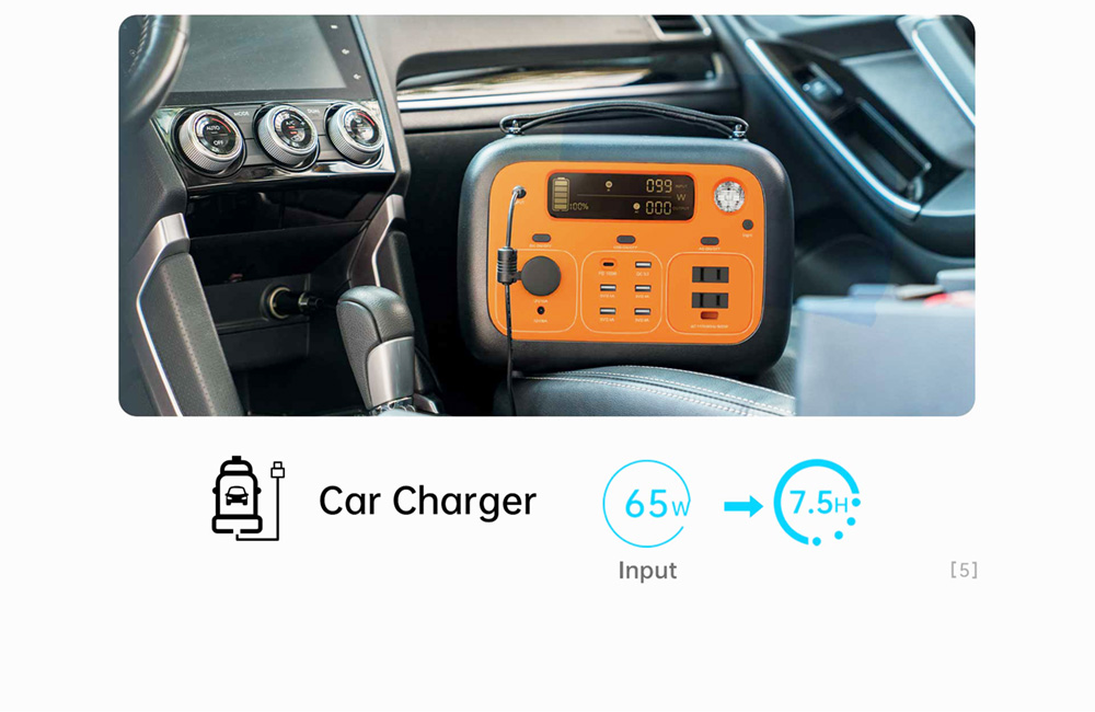 OUKITEL P501 Portable Power Station 505Wh 140400mAh Portable Generator 500W AC Outlet - Orange