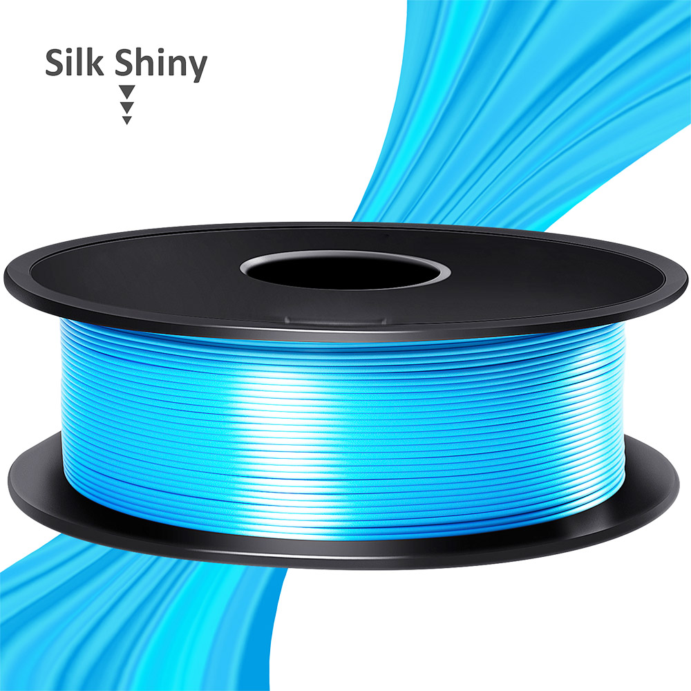 Makibes 3D Printer 1Kg Silk PLA Filament 1.75mm 2.2LBS per spool 3D Printing Material - Sky Blue