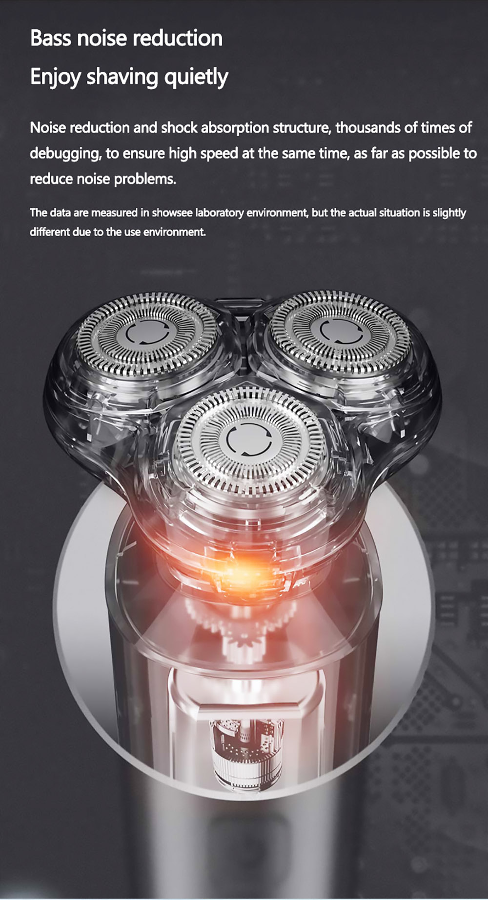 Xiaomi ShowSee F303-BK Electric Shaver 500W Strong Power Noise-Reducing Omnidirectional Floating - Black