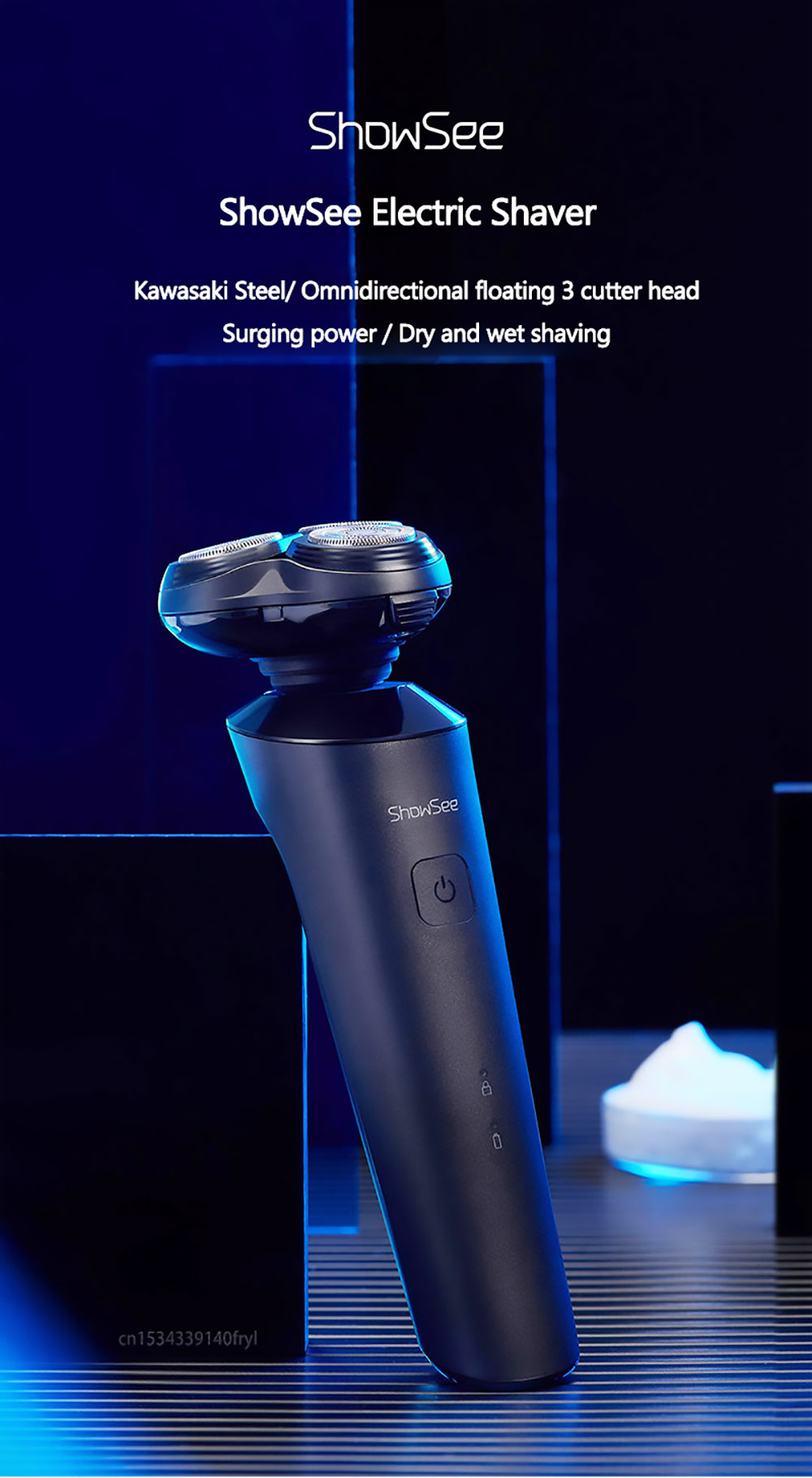 Xiaomi ShowSee F303-BK Electric Shaver 500W Strong Power Noise-Reducing Omnidirectional Floating - Black