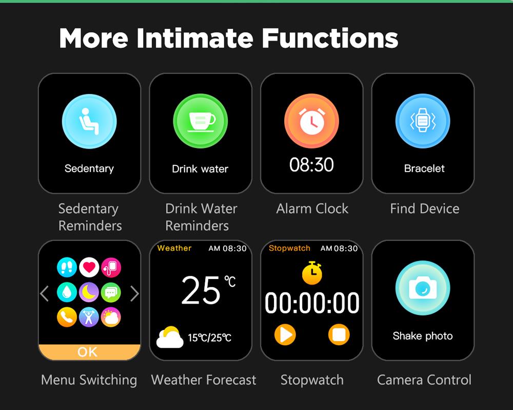 Zeblaze GTS 2 1.69 Inch Bluetooth Calling Receive/Make Call Music Player Blood Pressure Smart watch Gold