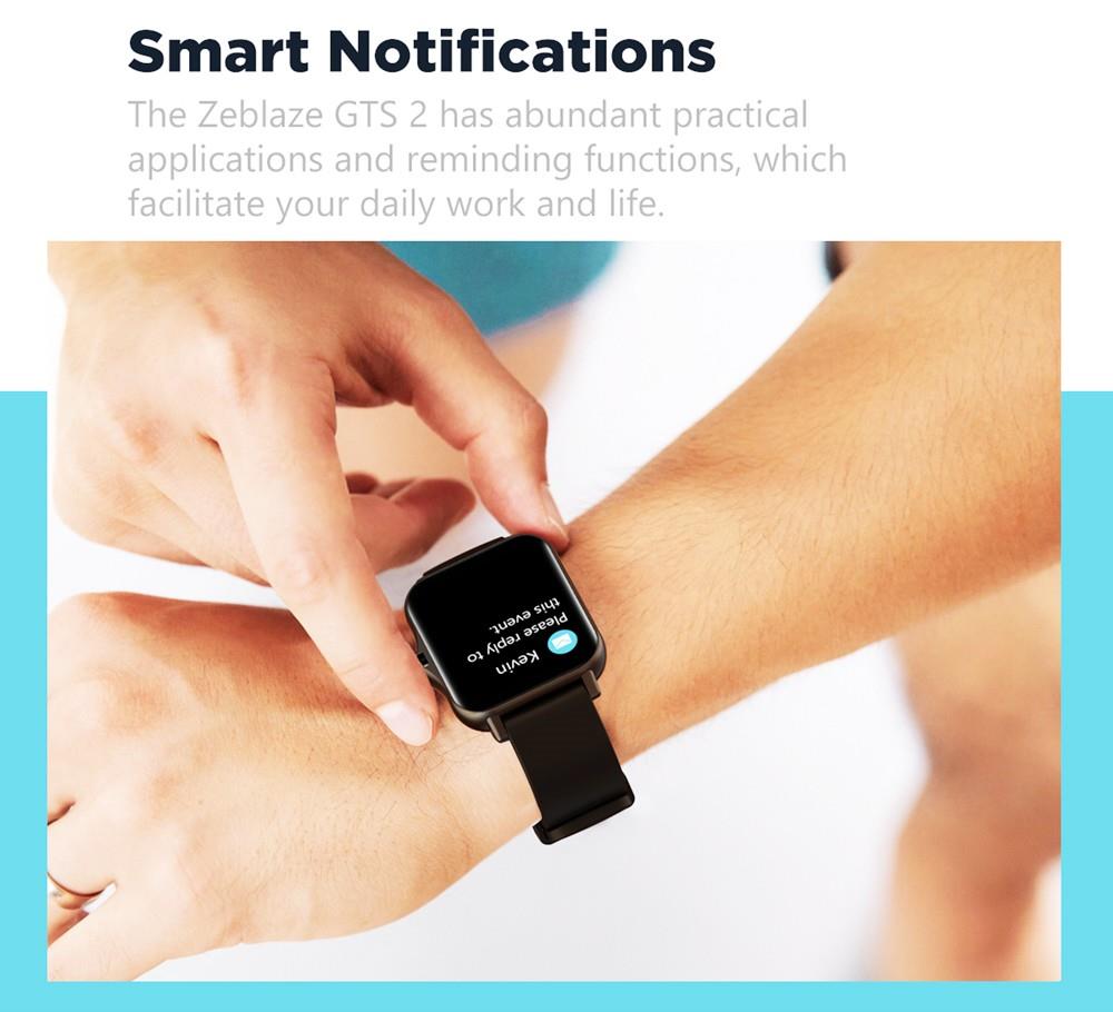 Zeblaze GTS 2 1.69 Inch Bluetooth Calling Receive/Make Call Music Player Blood Pressure Smart watch Gold