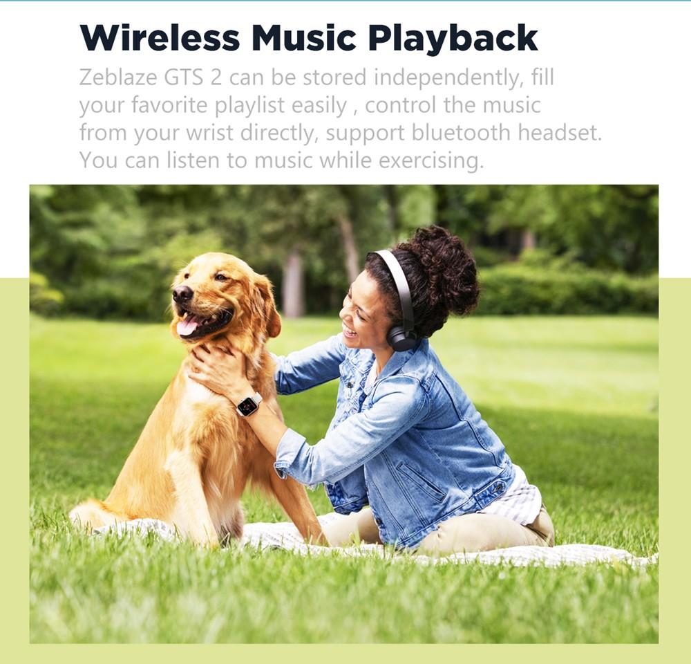 Zeblaze GTS 2 1.69 Inch Bluetooth Calling Receive/Make Call Music Player Blood Pressure Smart watch Gold