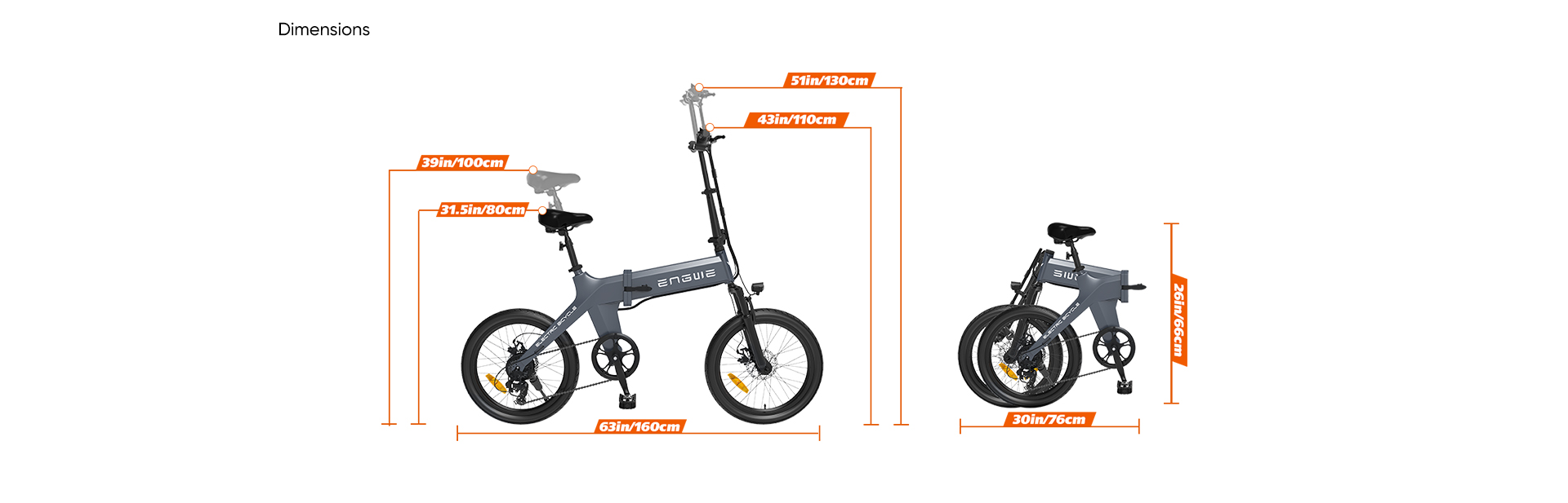 ENGWE C20 Folding Electric Bicycle 20 Inch Tires 250W Brushless Motor 36V 10.4Ah Battery 25km/h Max Speed - Black