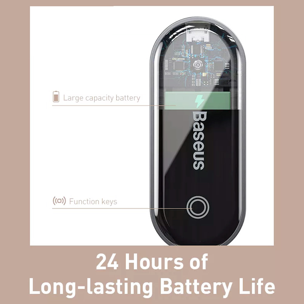 Baseus LED Mini Clip-on Desk Lamp 360 Degree Flexible Rechargeable Night Ligh0t for Travel Bedroom Book-Reading-Black