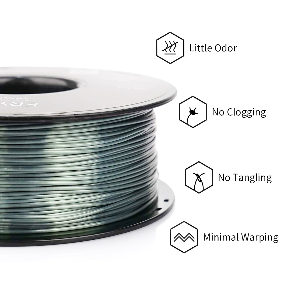 ERYONE Silk PLA Filament for 3D Printer 1.75mm Tolerance 0.03mm 1kg (2.2LBS)/Spool - Bronze