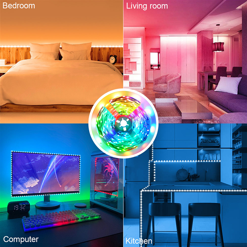 Plastic 150-LED Light Strip Set SMD3528 24W RGB IR44 with IR Remote Controller - White Lamp Plate