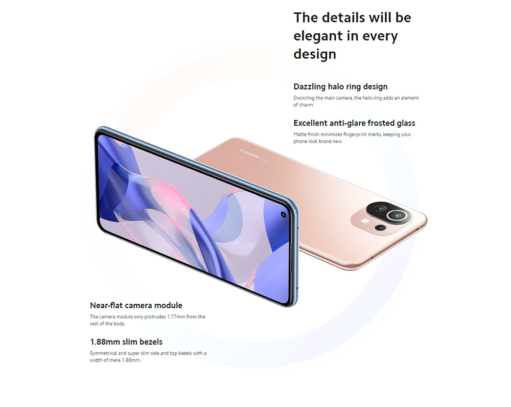 Xiaomi Mi 11 Lite 5G NE Global Version 6.55 inch 90Hz AMOLED 8GB 128GB Snapdragon 778G Octa Core Smartphone - Peach Pink