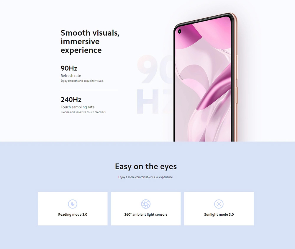 Xiaomi Mi 11 Lite 5G NE Global Version 6.55 inch 90Hz AMOLED 8GB 128GB Snapdragon 778G Octa Core Smartphone - Peach Pink