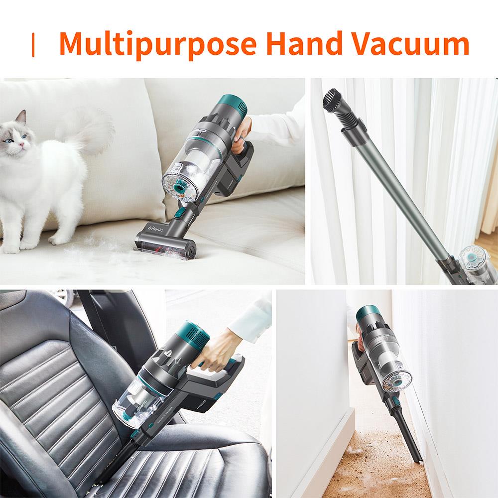 Ultenic U11 Pro Cordless Vacuum Cleaner 350W 26KPa Suction 3 Adjustable Modes 2200mAh Battery Air Cooling Technology LED Display Removable Battery - Gray
