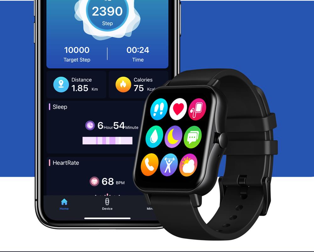 Zeblaze GTS 2 1.69 Inch Bluetooth Calling Receive/Make Call Music Player Blood Pressure Smart watch Gold