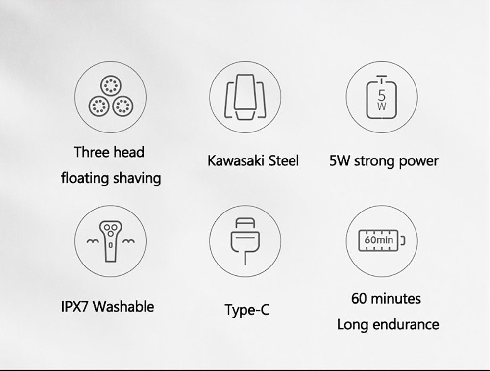 Xiaomi ShowSee F303-BK Electric Shaver 500W Strong Power Noise-Reducing Omnidirectional Floating - Black