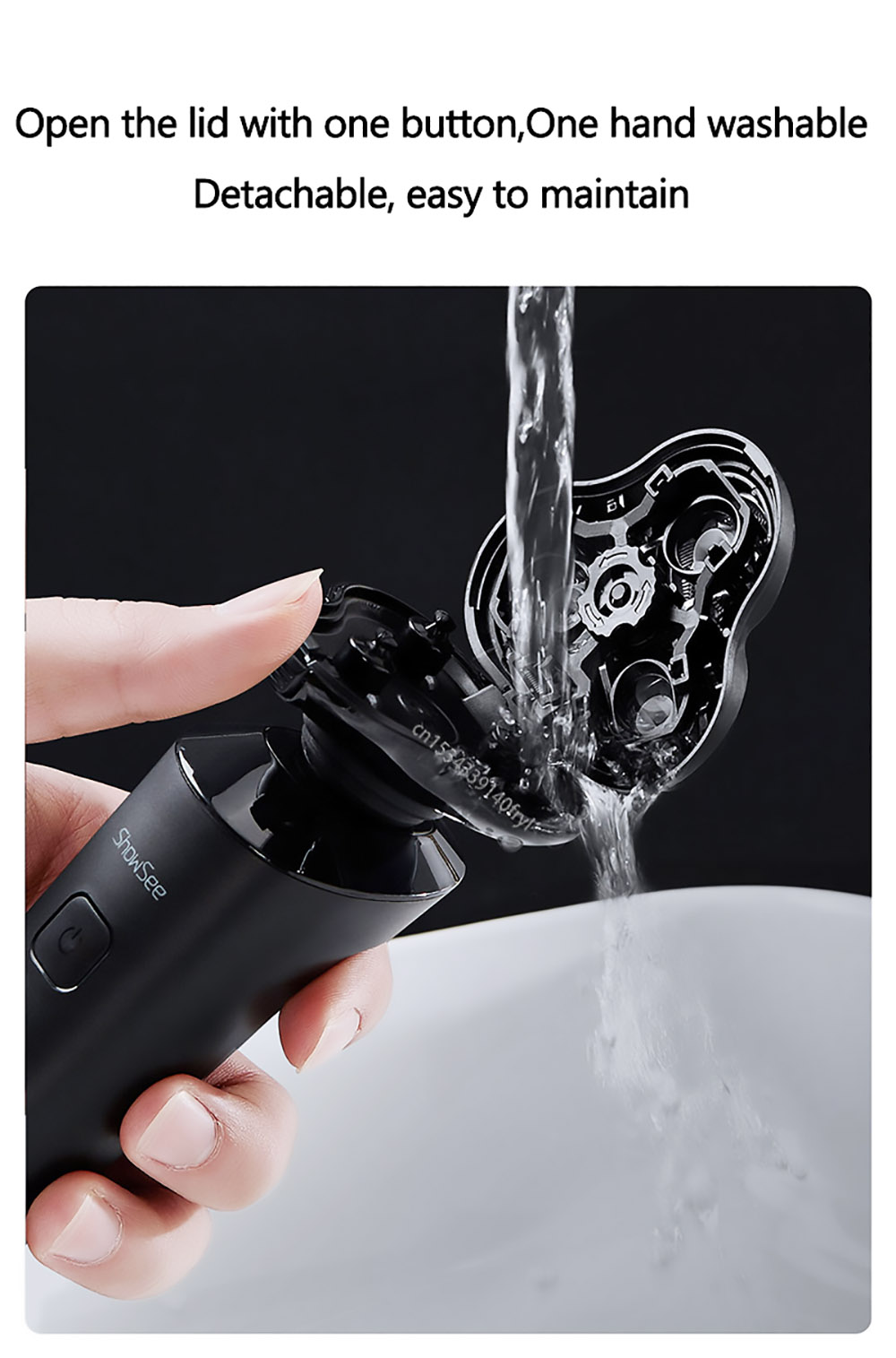 Xiaomi ShowSee F303-BK Electric Shaver 500W Strong Power Noise-Reducing Omnidirectional Floating - Black