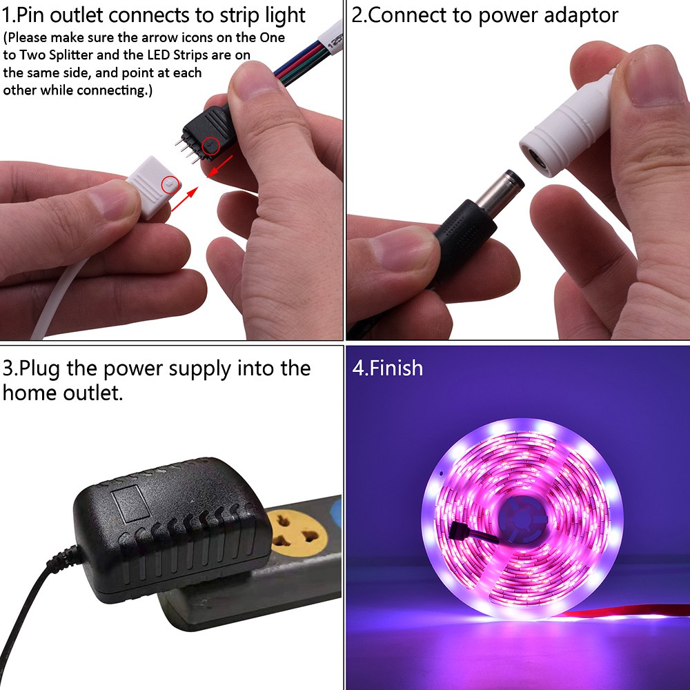 12V-5050 RGB WiFi Remote Control 5 Meters 24 Keys 150 Lights 24W Dual Disk Light Strip