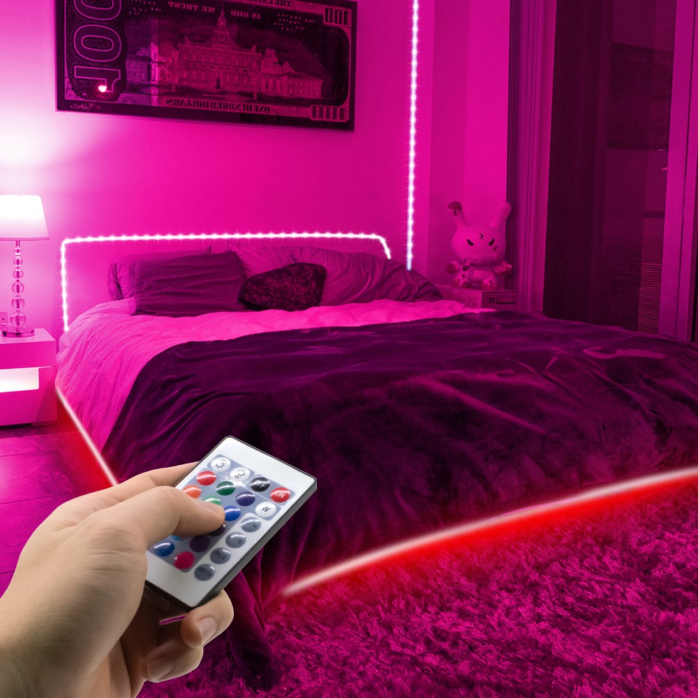 12V-5050 RGB WiFi Remote Control 5 Meters 24 Keys 150 Lights 24W Dual Disk Light Strip