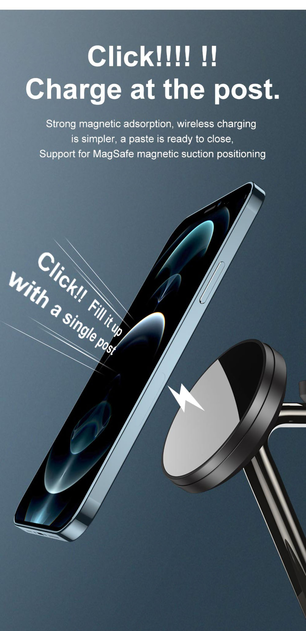 3 in 1 Magsafe Wireless Charger for iphone13 - Black