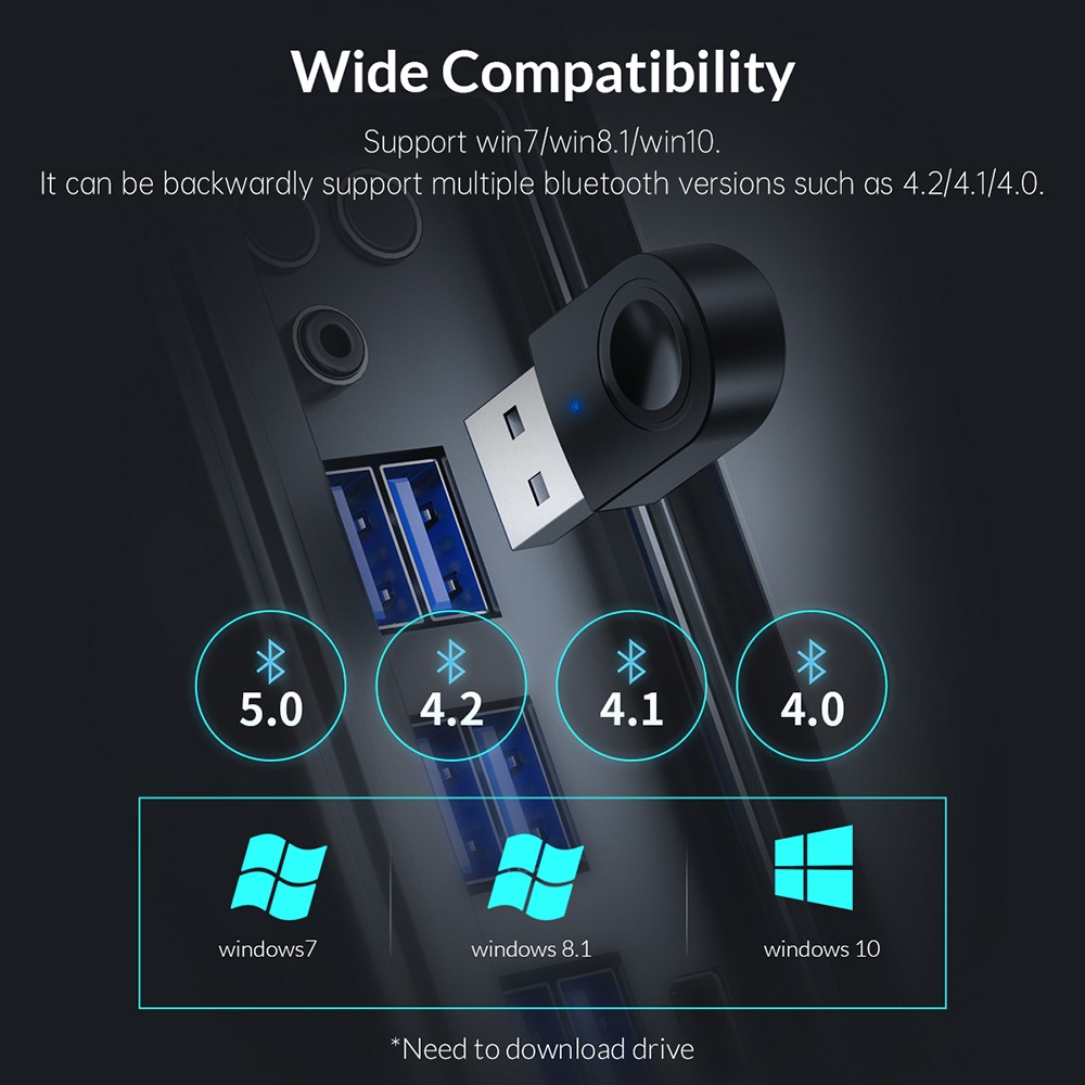 ORICO BTA-608 Computer USB Dongle 5.0 Adapter White