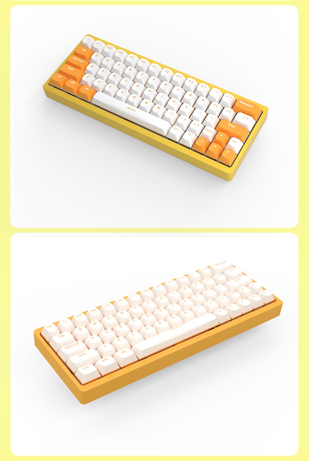 AJAZZ AC064 RGB Mechanical Keyboard Customized Banana Switch Full 64 Key Anti-Ghosting NKRO for Gaming Windows PC