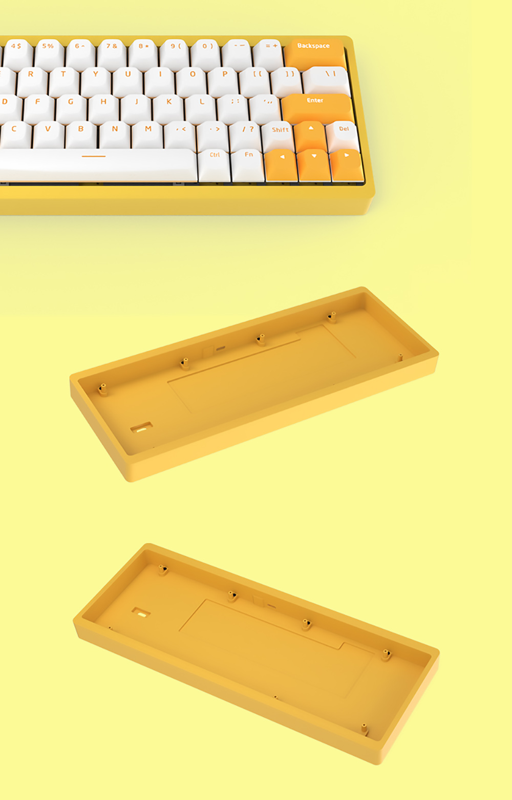 AJAZZ AC064 RGB Mechanical Keyboard Customized Banana Switch Full 64 Key Anti-Ghosting NKRO for Gaming Windows PC