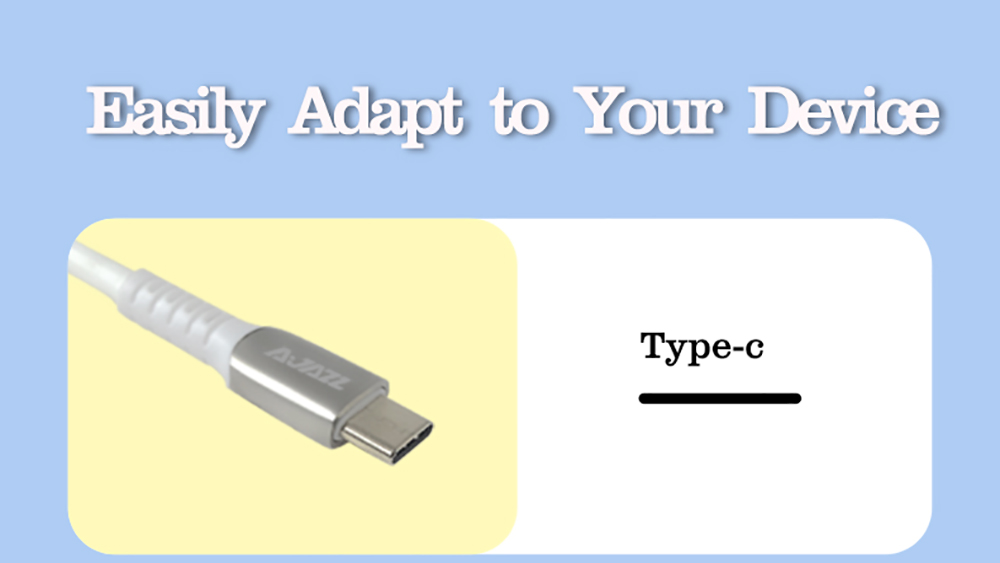 Ajazz AL60 TPE Data Cable Keyboard Accessory Flexible 20-230cm USB Type-c Interface - White Blue