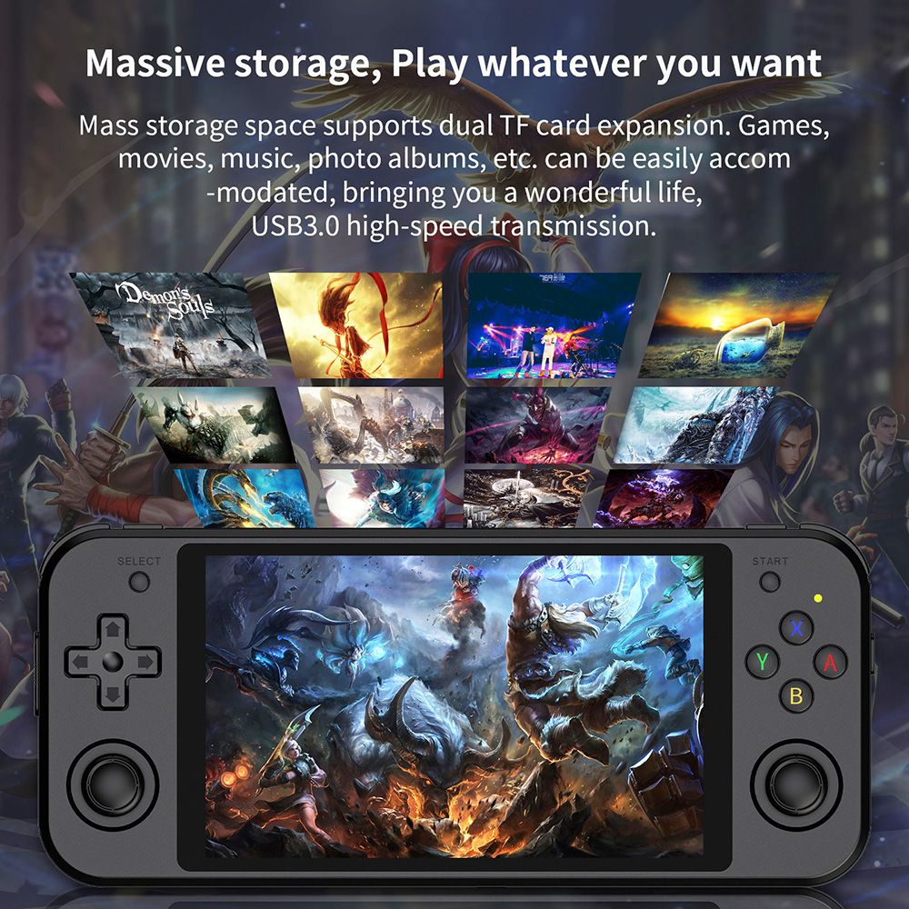 Anbernic RG552 Handheld Game Console 5.36'' Super Large IPS Screen Android & Linux System Support Dual TF Card Black