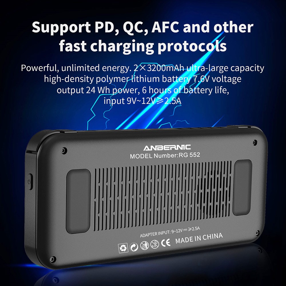 Anbernic RG552 Handheld Game Console 5.36'' Super Large IPS Screen Android & Linux System Support Dual TF Card Black