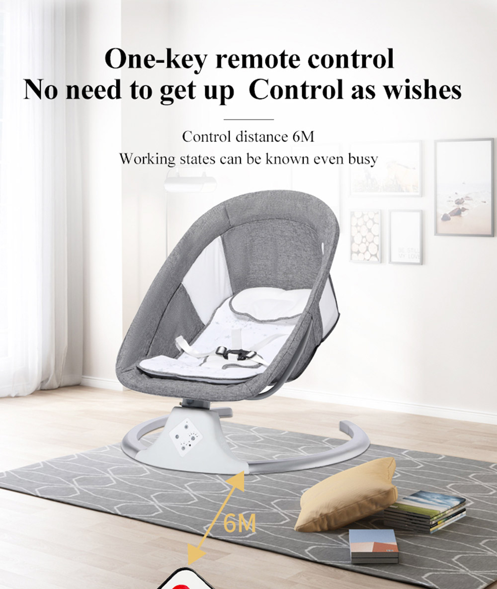 DEAREST Smart Electric Baby Cradle Crib Rocking Chair Newborn Calm Chair Baby Bouncer Bluetooth with Remote Control