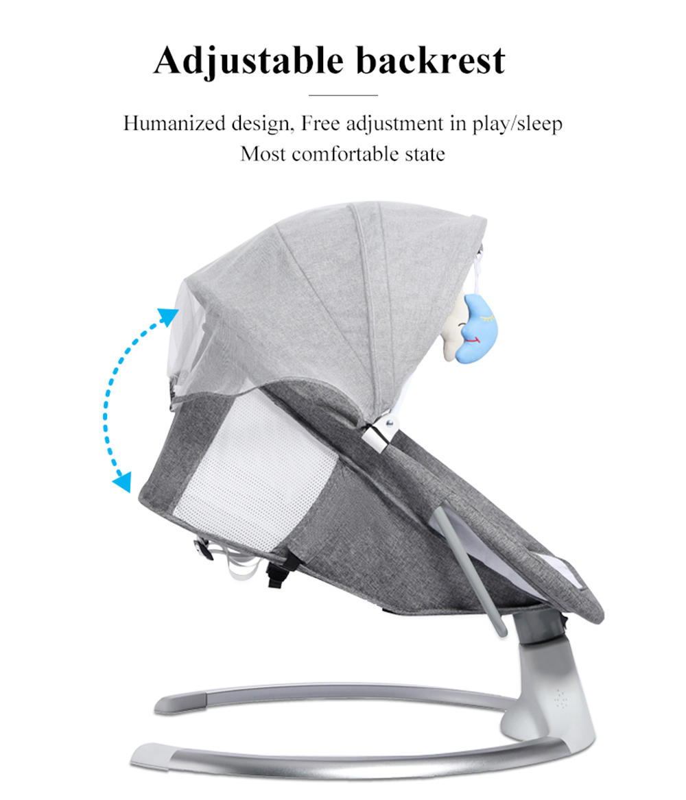 DEAREST Smart Electric Baby Cradle Crib Rocking Chair Newborn Calm Chair Baby Bouncer Bluetooth with Remote Control