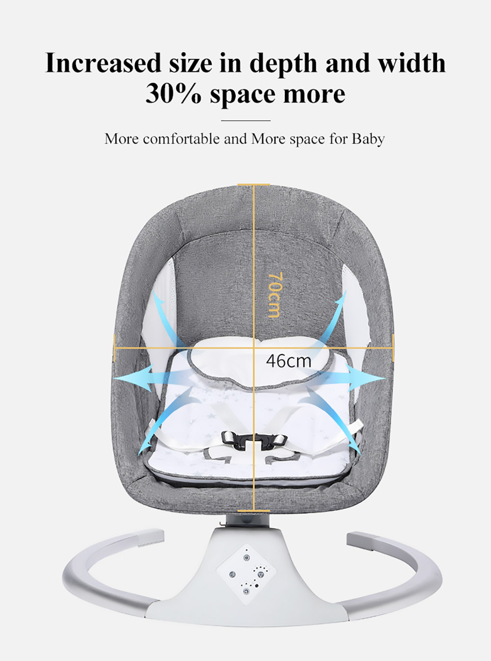 DEAREST Smart Electric Baby Cradle Crib Rocking Chair Newborn Calm Chair Baby Bouncer Bluetooth with Remote Control