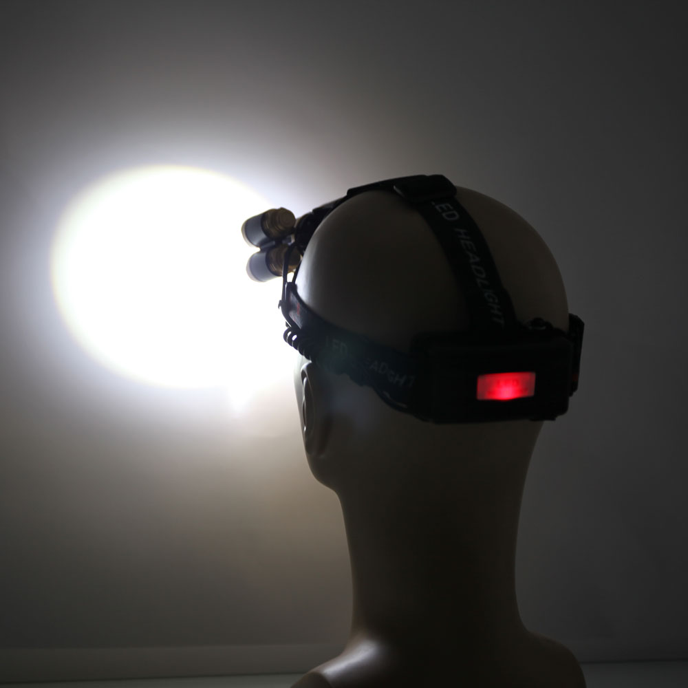 DG05 4.2V 20W 2400LM 5T6 Flexible Zoom Highlight Headlamp for Outdoor Indoor Golden Head
