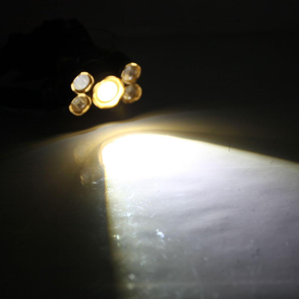 DG05 4.2V 20W 2400LM 5T6 Flexible Zoom Highlight Headlamp for Outdoor Indoor Golden Head