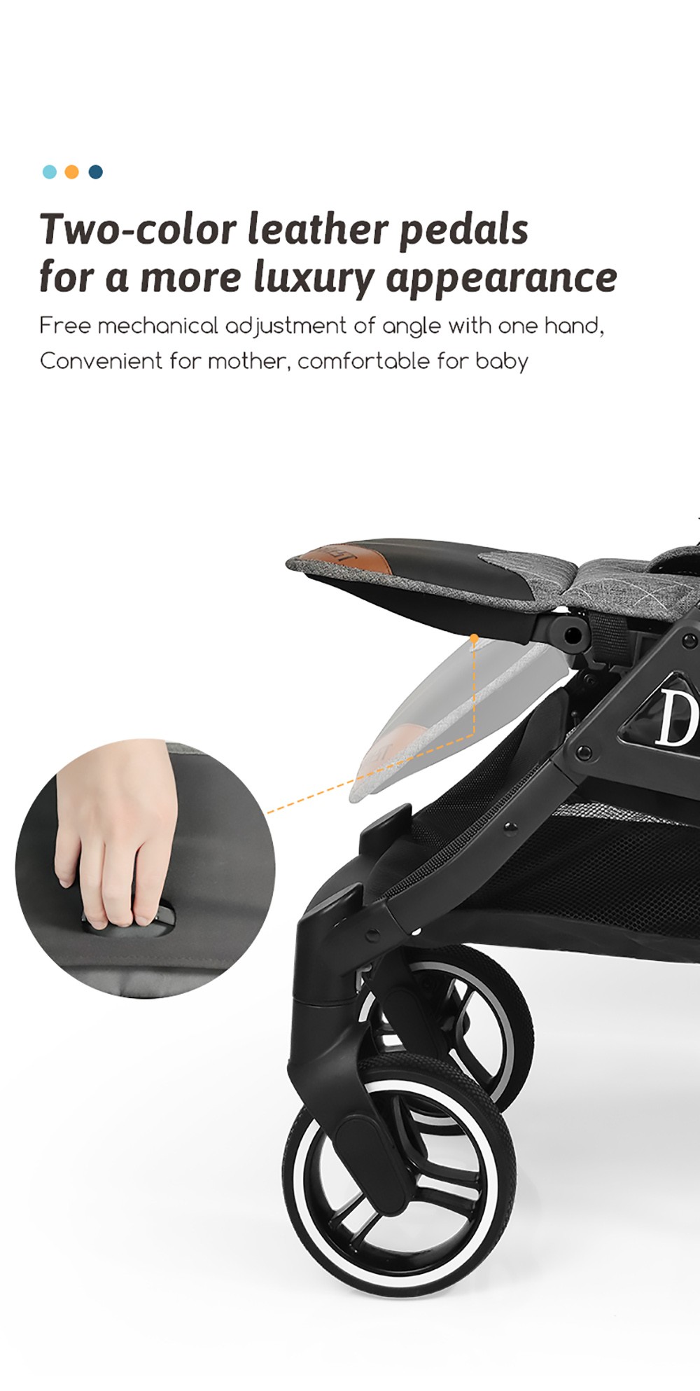 Dearest 819 Baby Infant Stroller with Reversible Seat Breastfeeding Mode Infant Bassinet with Mosquito Repellent Light