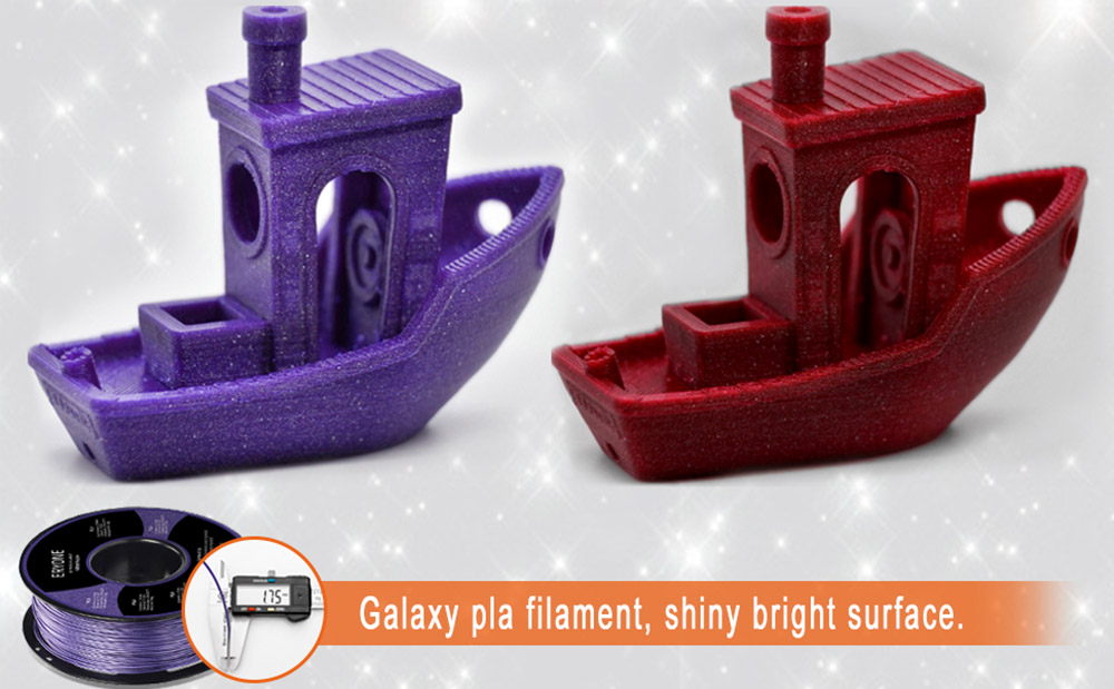 ERYONE Galaxy Sparkly Glitter PLA Filament for 3D Printer 1.75mm Tolerance 0.03mm 1KG(2.2LBS)/Spool - Red