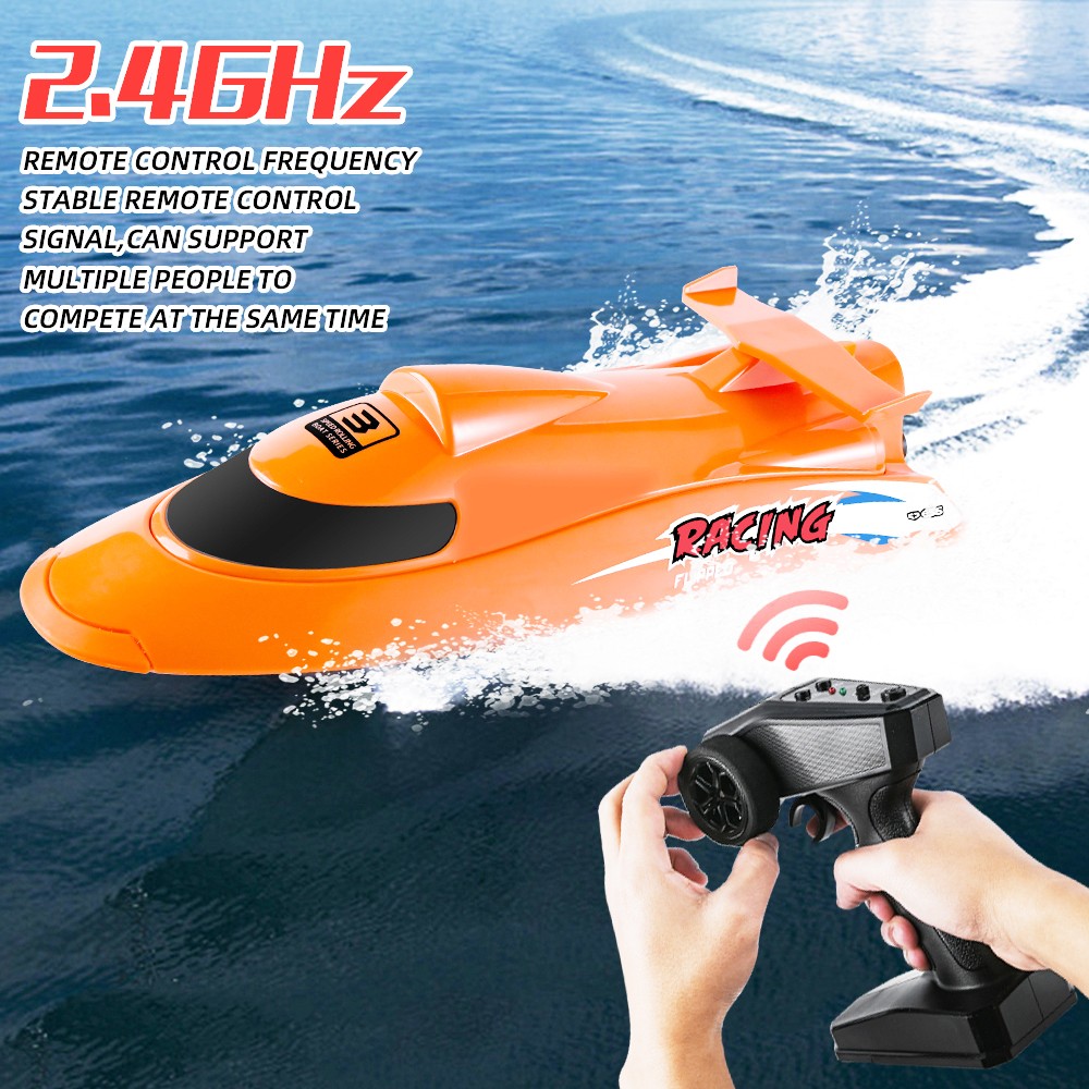 Flytec V009 30KM High Speed RC Jet Boat With Self-righting Feature For Pool and Lakes - Orange