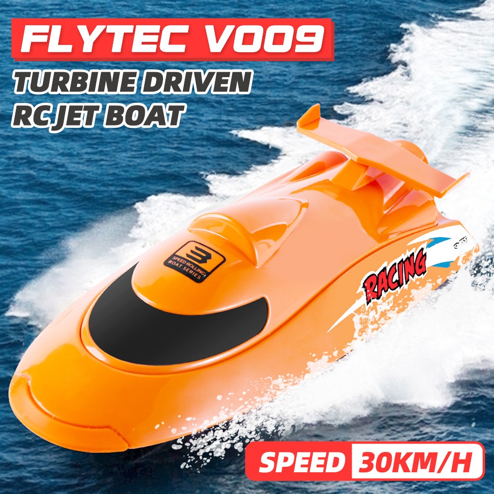 Flytec V009 30KM High Speed RC Jet Boat With Self-righting Feature For Pool and Lakes - Orange