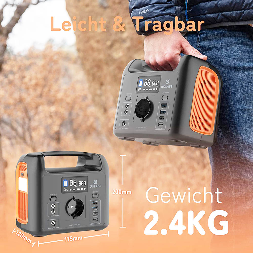 GOLABS R150 204Wh Portable Power Station LiFePO4 Battery for Outdoors Camping Fishing Hiking Emergency Home - Orange