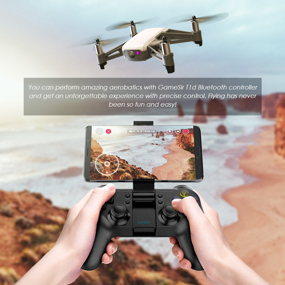 GameSir T1d Bluetooth Controller for DJI Tello Drone Compatible with iPhone and Android Cell Phone