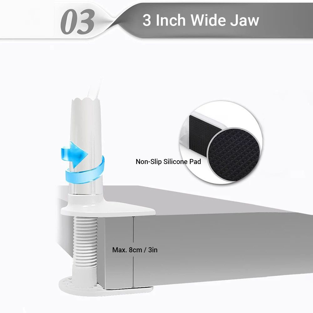 Gooseneck Phone Tablet Holder Flexible Holder for Bed-lazy Arm 360 Adjustable Clam Bracket Stand 80cm - Black