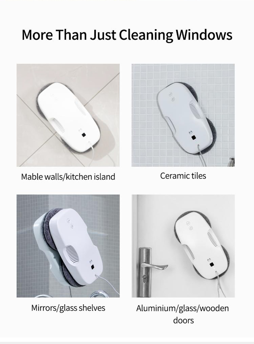 HUTT DDC55 Window Cleaner Robot Window Vacuum Cleaner Glass Cleaning Robotic with Moist Scrubbing and Remote Control