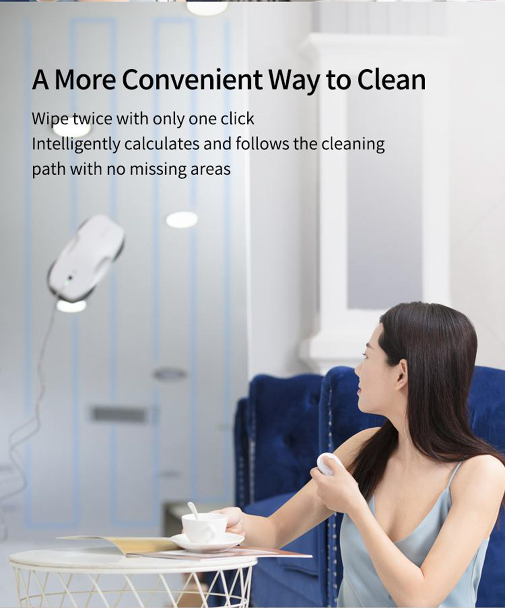 HUTT DDC55 Window Cleaner Robot Window Vacuum Cleaner Glass Cleaning Robotic with Moist Scrubbing and Remote Control