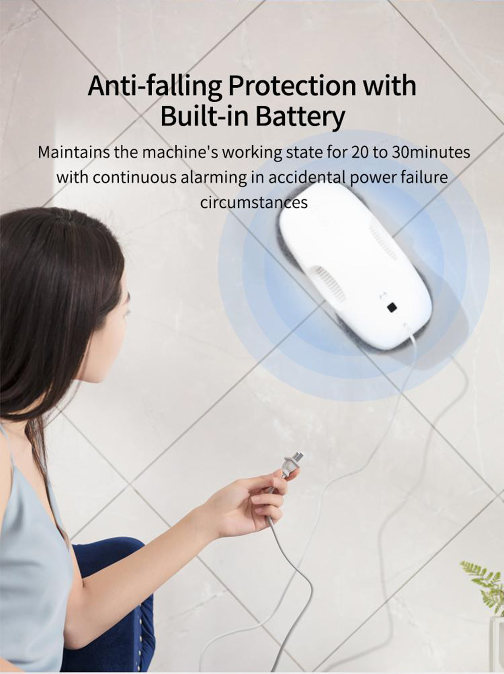 HUTT DDC55 Window Cleaner Robot Window Vacuum Cleaner Glass Cleaning Robotic with Moist Scrubbing and Remote Control