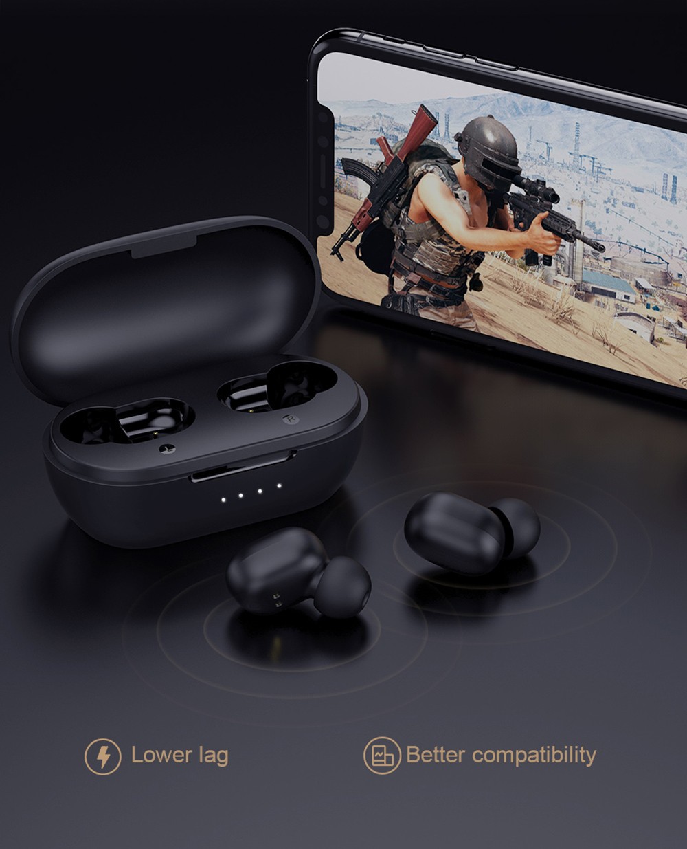 Haylou GT1 Pro HD Stereo TWS Bluetooth Earphones Touch Control Wireless Headphones With Dual Mic Noise Isolation - Black