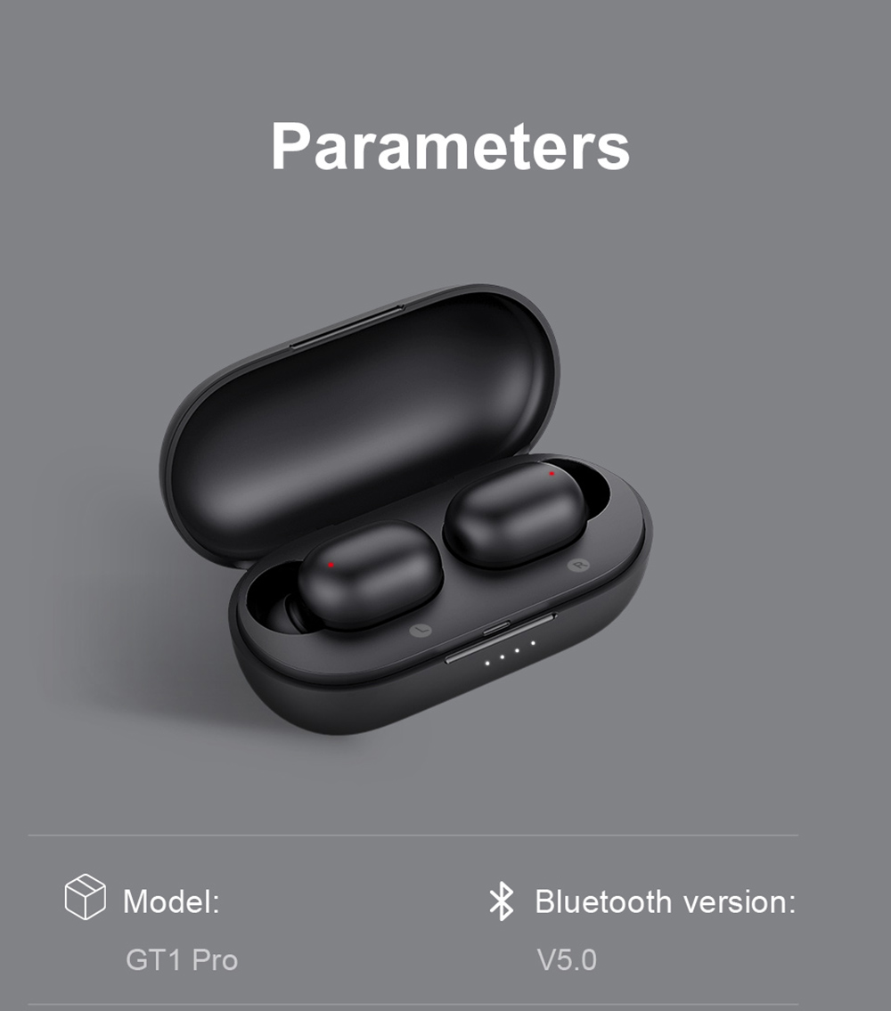 Haylou GT1 Pro HD Stereo TWS Bluetooth Earphones Touch Control Wireless Headphones With Dual Mic Noise Isolation - Black